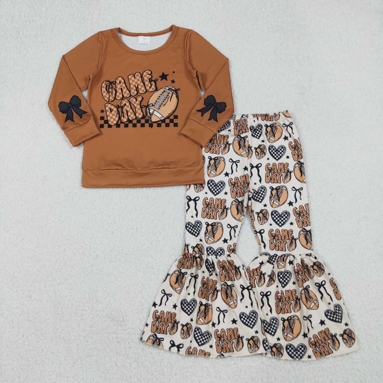 Kids girls game day football matching outfit