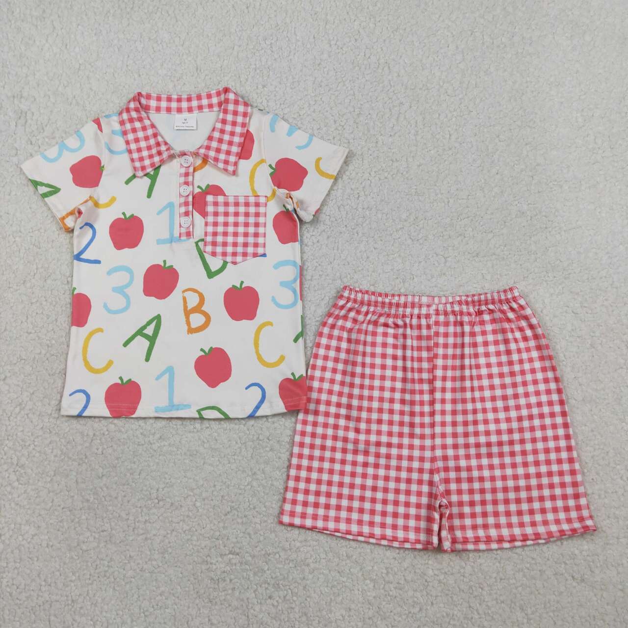 Back to school apple top matching outfit boy holiday outfit