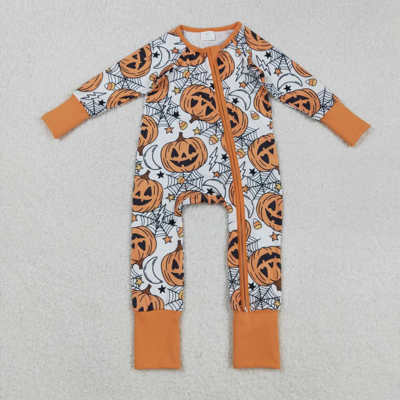 Toddle girl Halloween skull pumpkins design romper