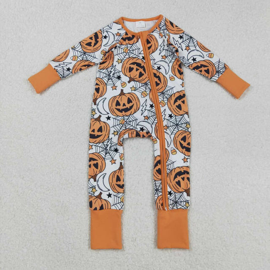 Toddle girl Halloween skull pumpkins design romper