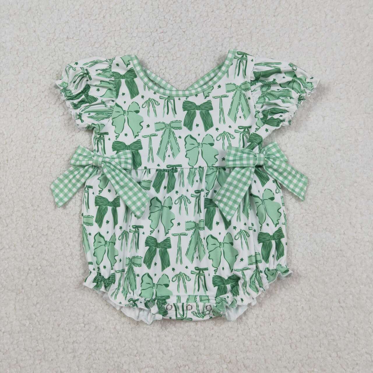 Toddle girls Saint Patrick's Day bow design  romper