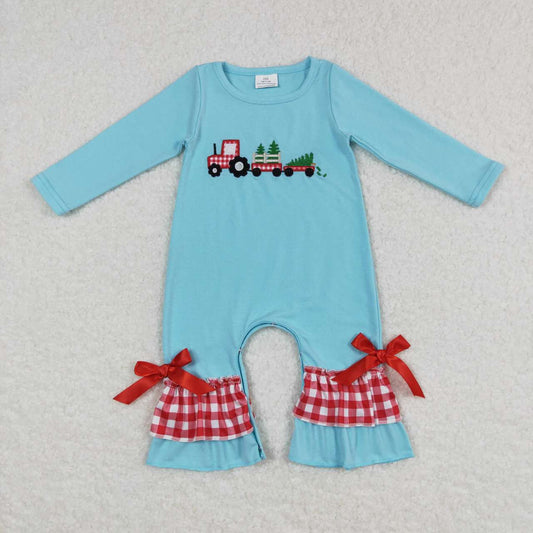 toddlers long sleeve Christmas truck romper