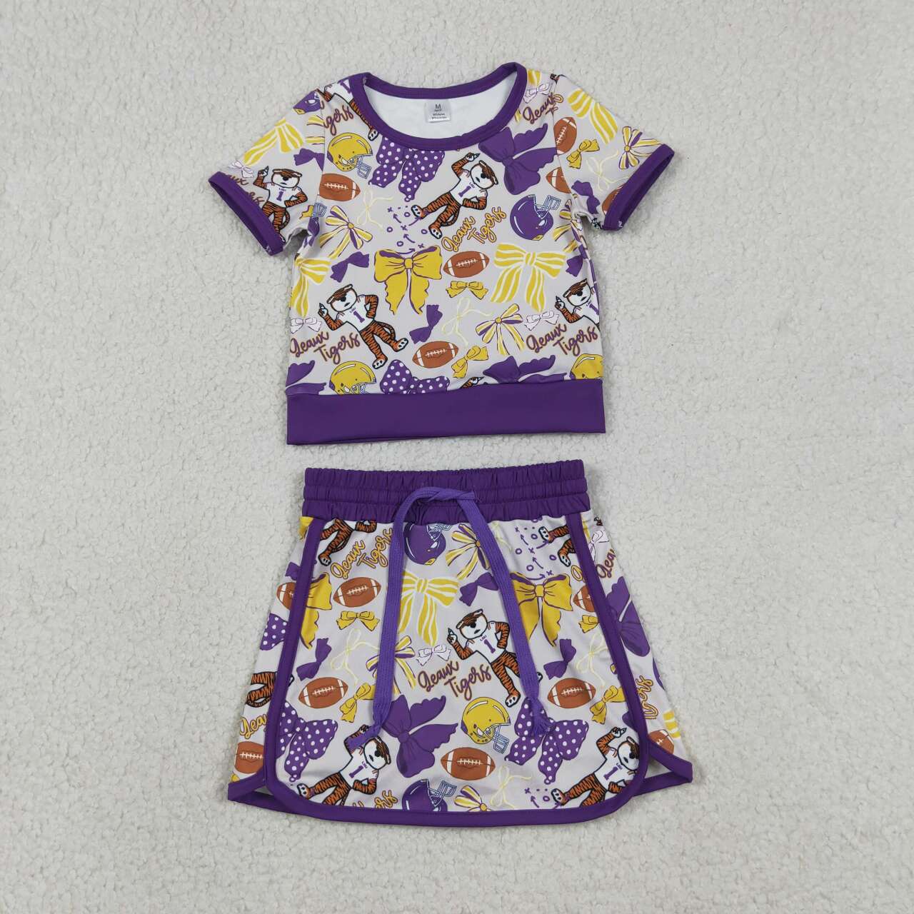 Tiger team design baby girl summer yoga outfit