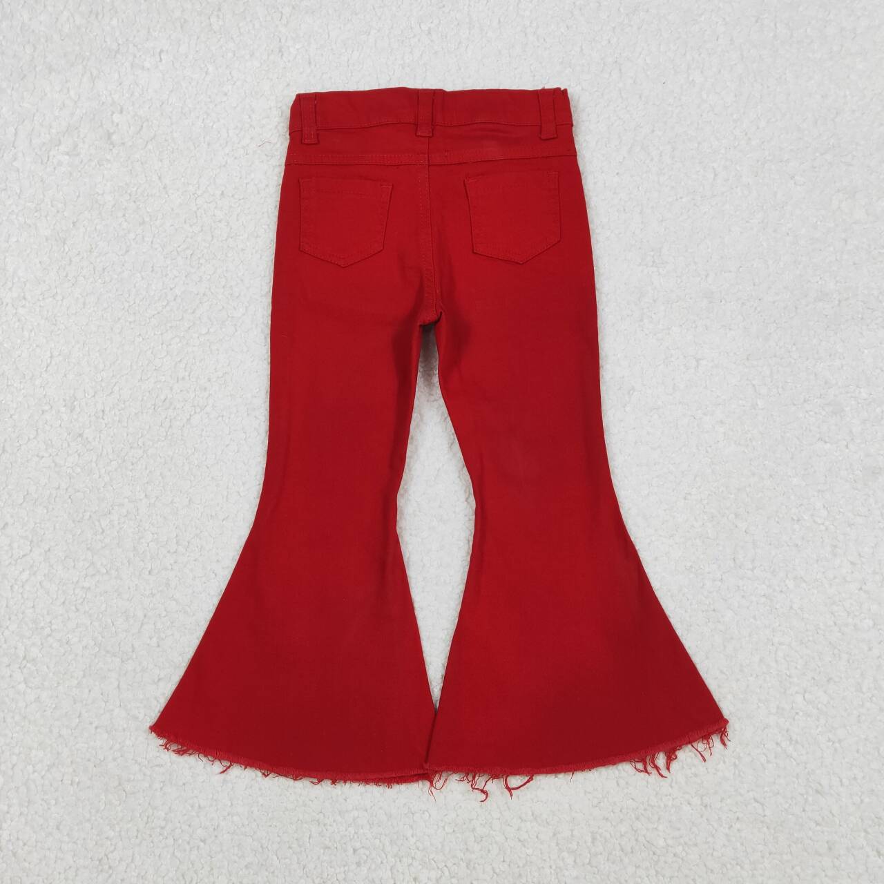baby girls red button denim pants,P0083
