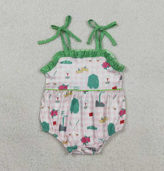 Golf print design baby girls romper