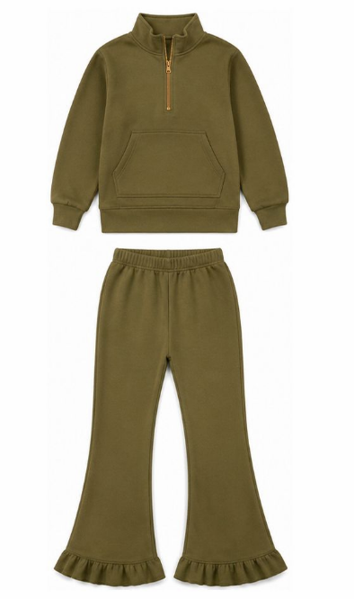 Girls long sleeve cotton top matching pants spring fall outfit for wholesale best price