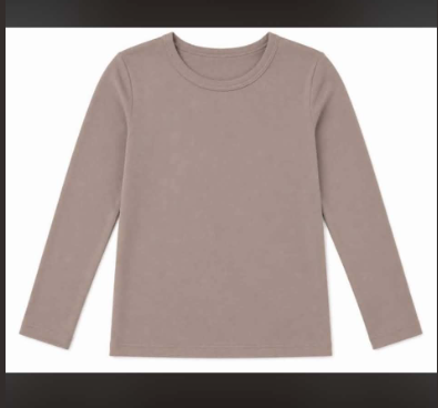 Solid color kids girls long sleeve top