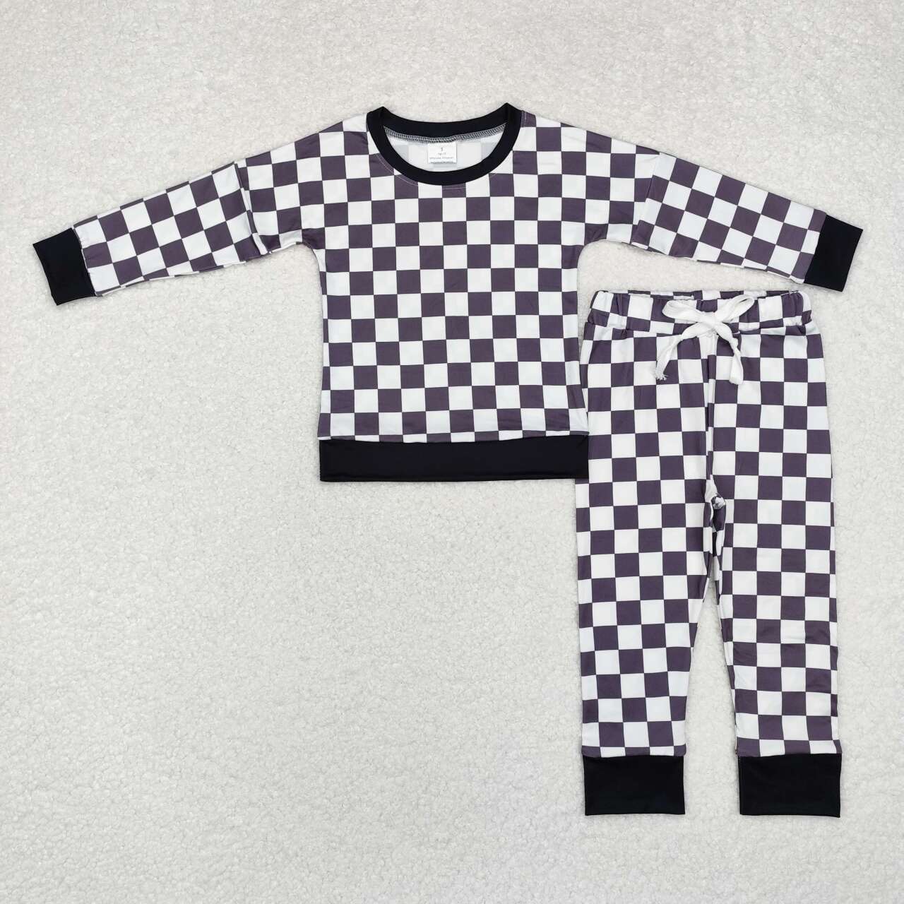 Black checker long sleeve baby clothes