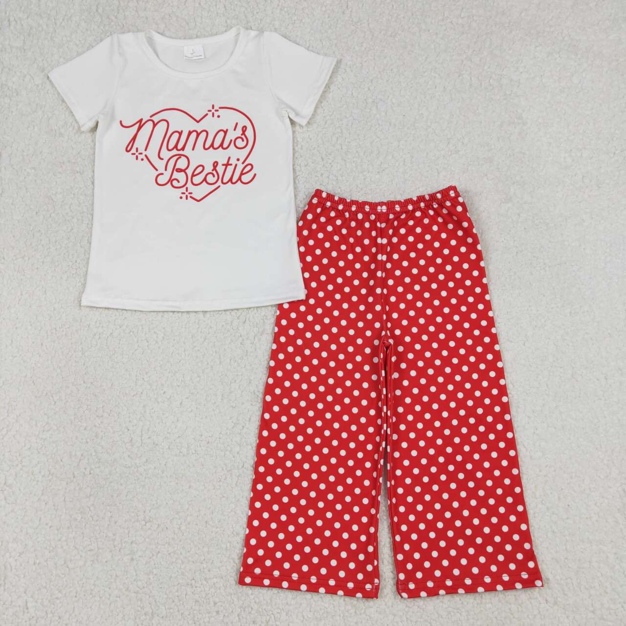 Mamas bestie design kids girls short sleeve outfit
