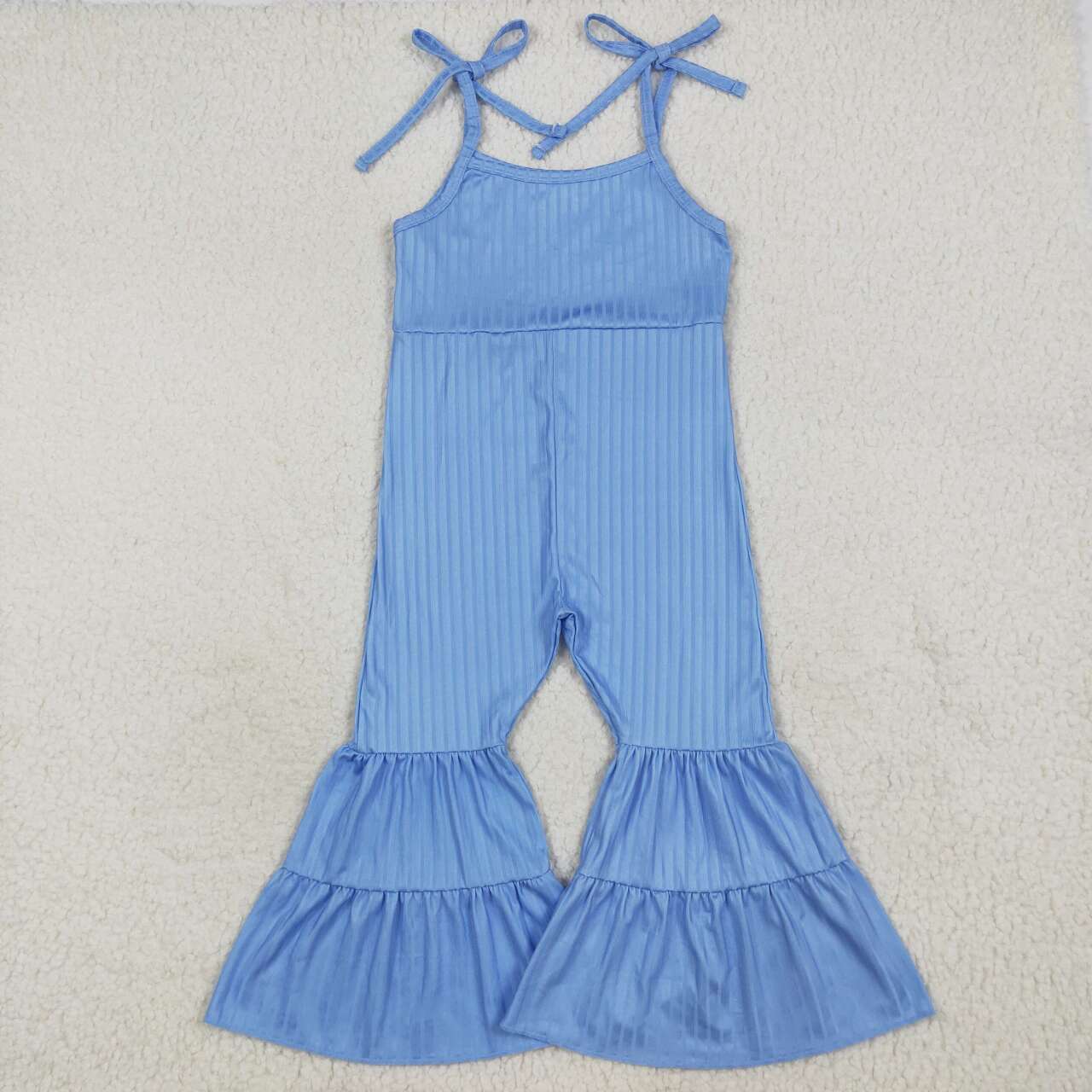 Toddle girls blue ribbed jumpsuit