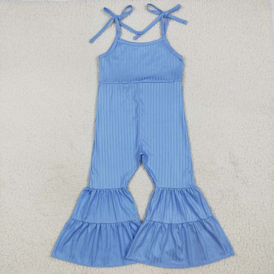 Toddle girls blue ribbed jumpsuit
