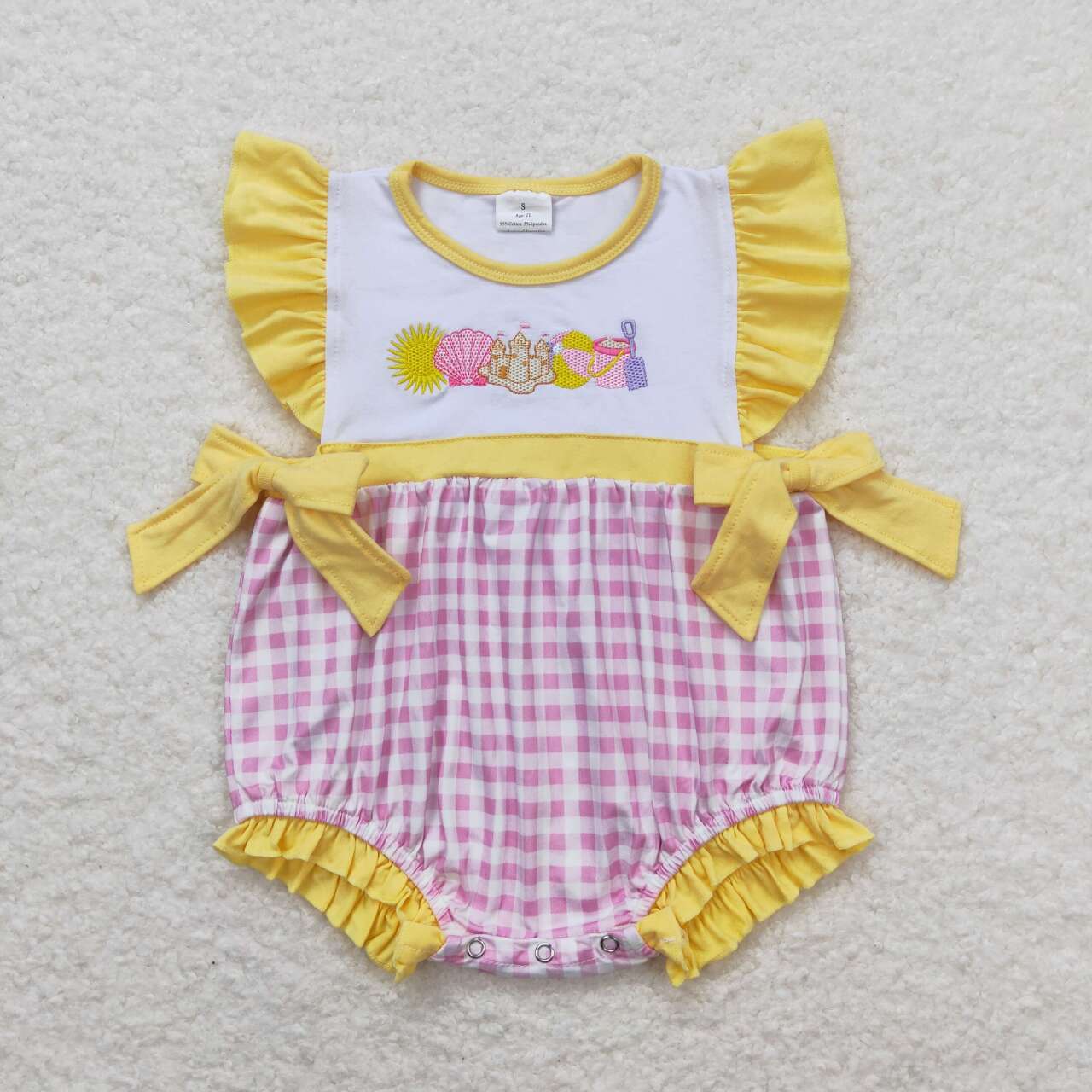 toddle girls embroidery beach tool summer romper