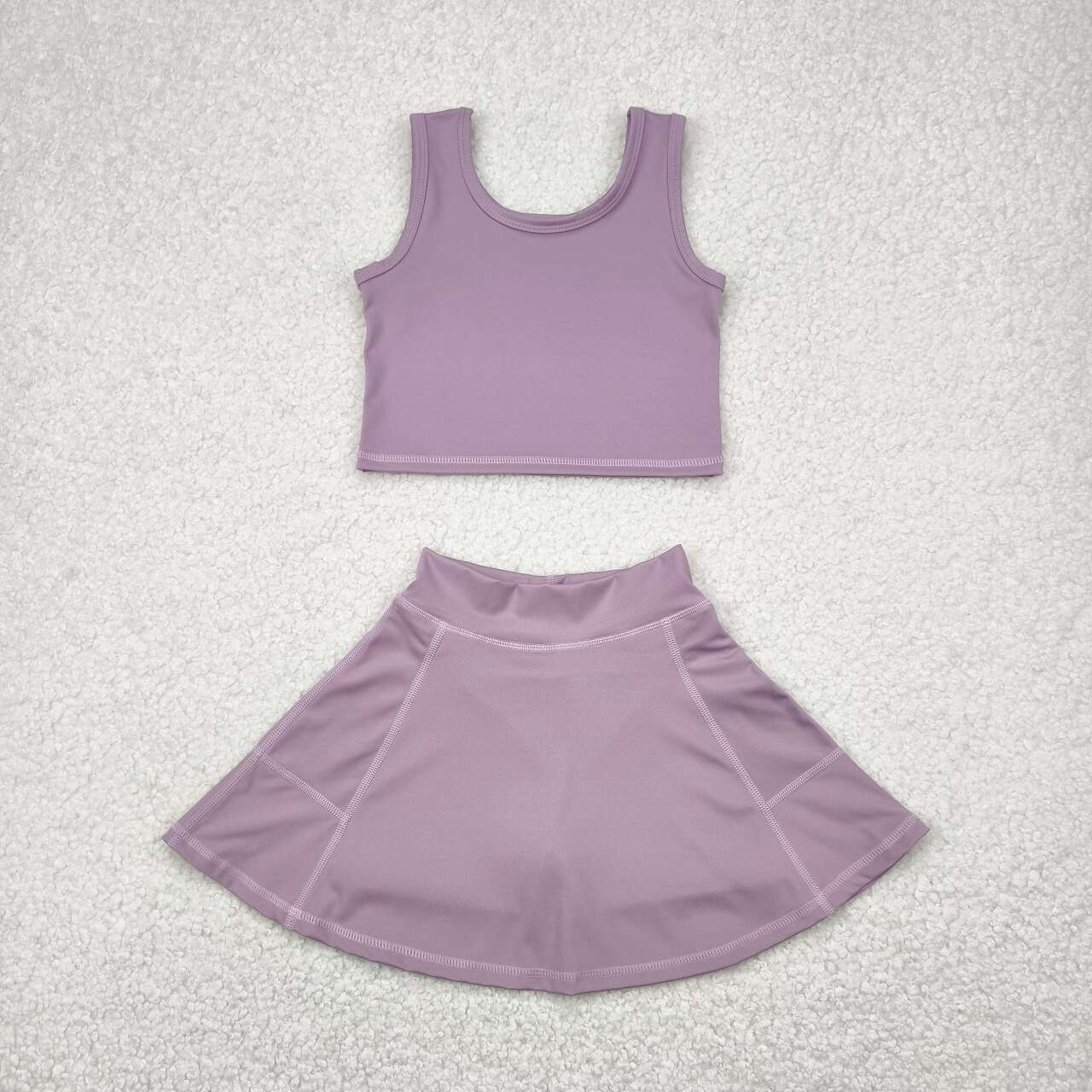 Baby girls dark grey active wear athletic summer yoga skirt outfit