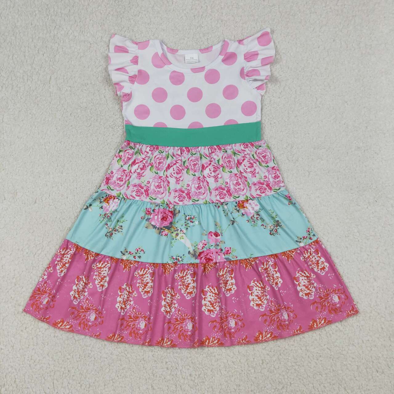 Flowers design toddle girls summer dress