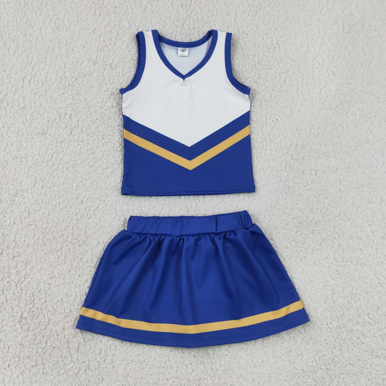 Blue gold top matching skorts girls summer yoga outfit