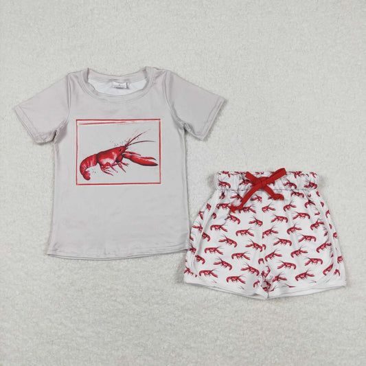 baby boy crawfish matching short outfit