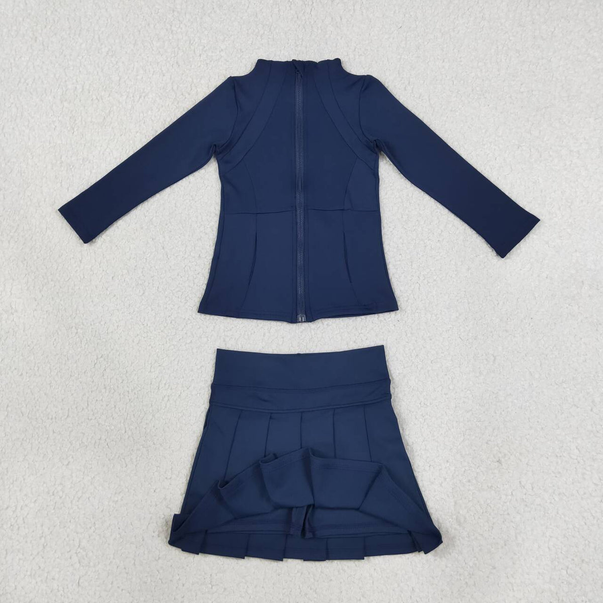 Navy yoga pullover top matching skorts girls outfit