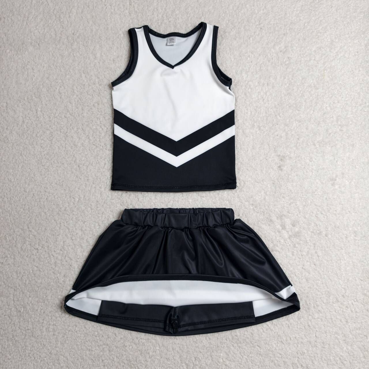 Black top matching skorts girls summer yoga outfit