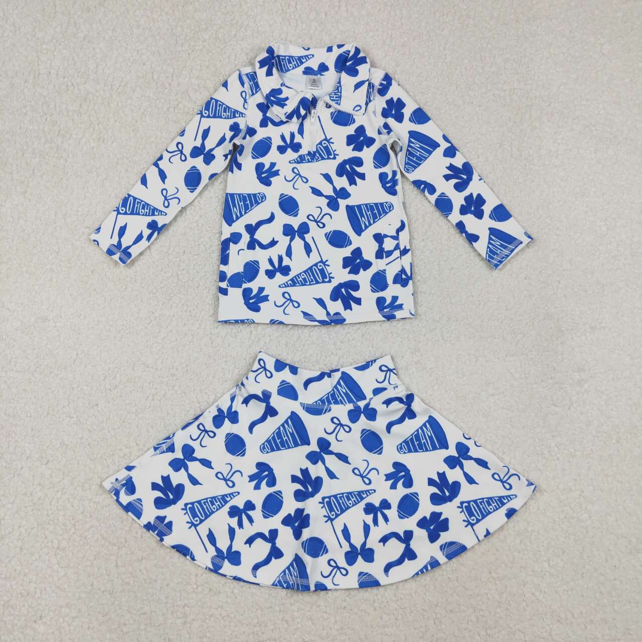 Blue football team yoga topmatching skorts girls outfit