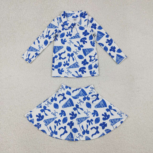 Blue football team yoga topmatching skorts girls outfit