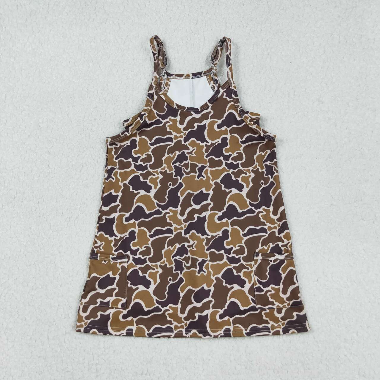 Baby girls brown camouflage active wear athletic summer yoga skort dress