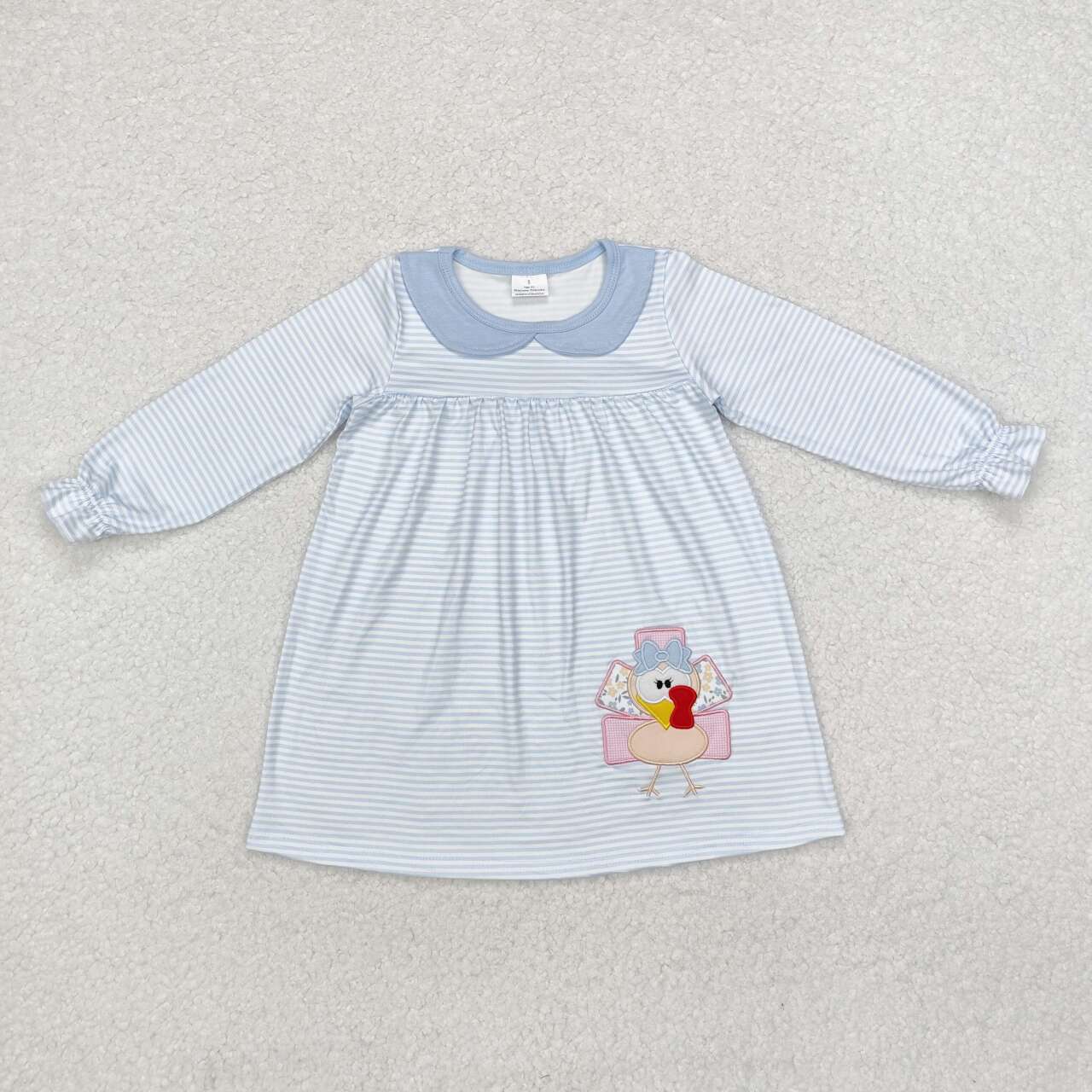 wholesale kids baby girls embroidery thanksgiving turkey dress