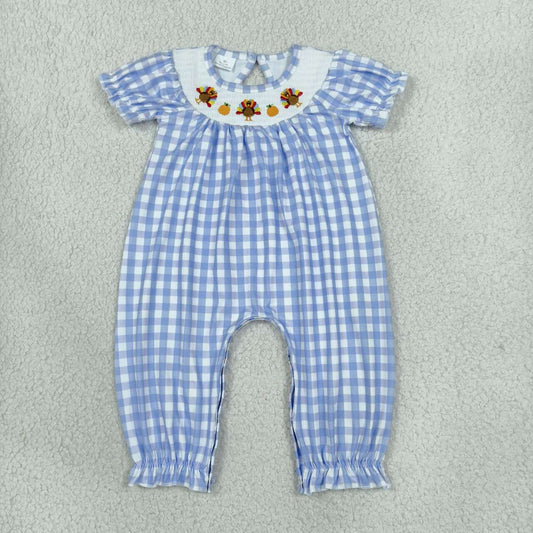 Toddle baby  thanksgiving turkey short sleeve smocked romper