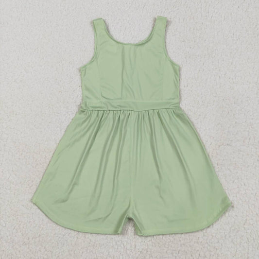 Baby girls light green yoga active wear jumpsuit