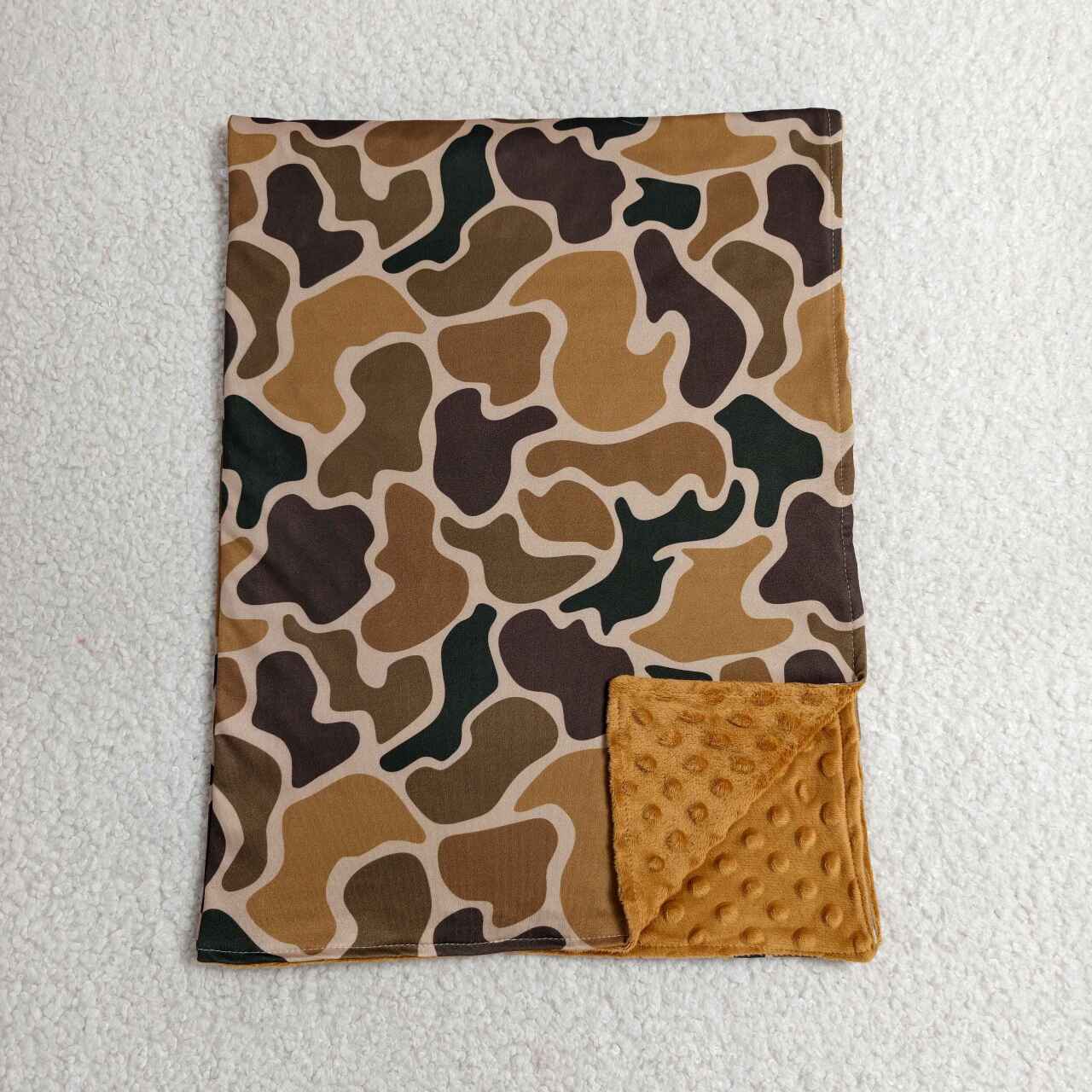 toddle kids brown camo hunting season soft blanket
