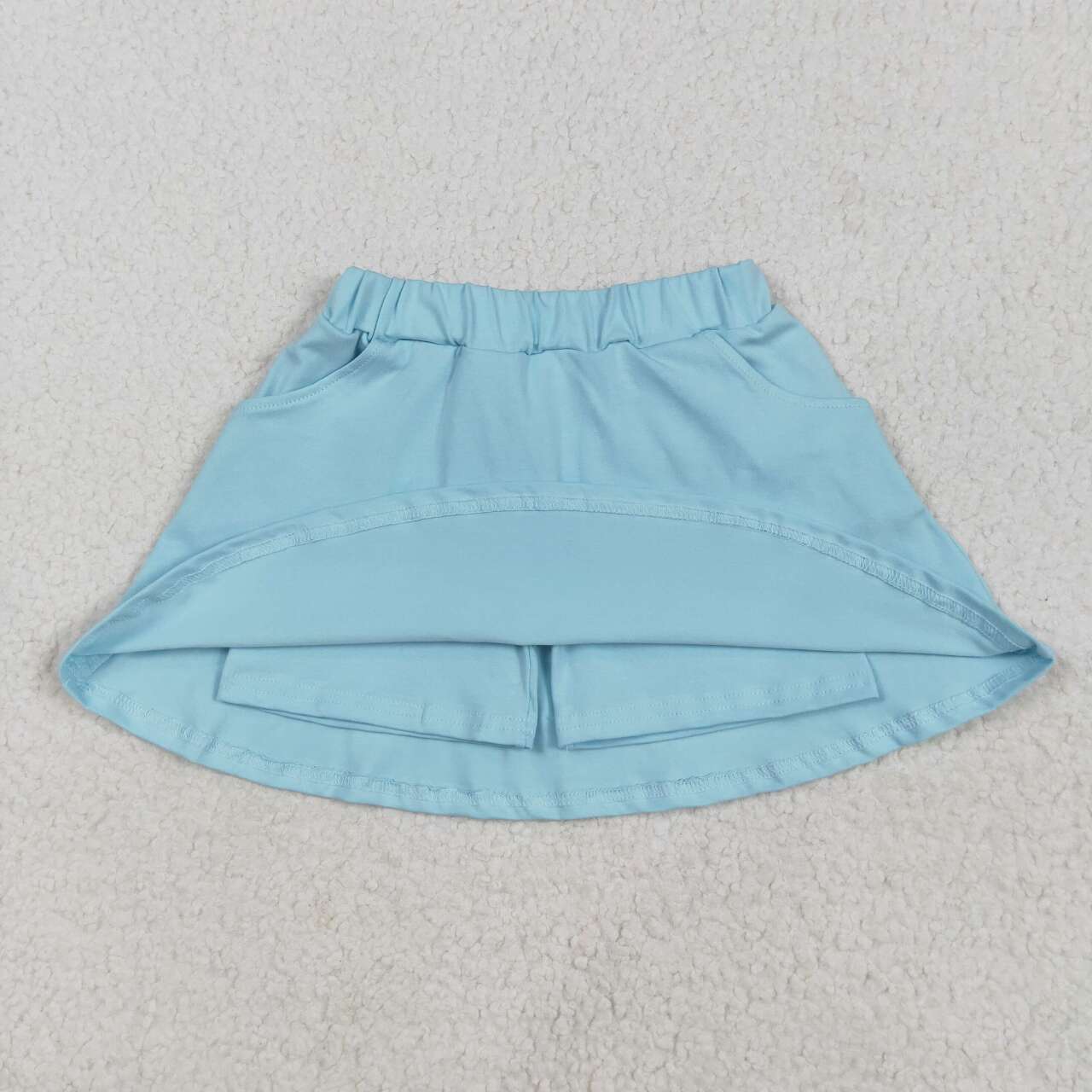 Baby girls blue pocket cotton skirt shorts