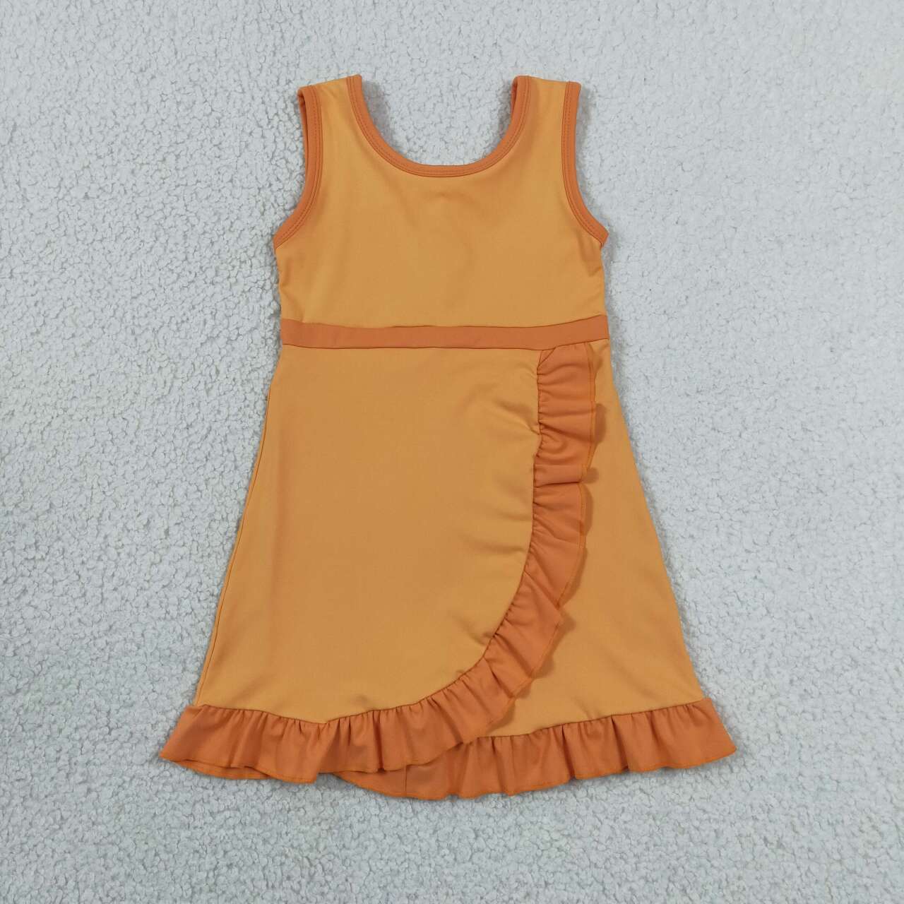 Orange color girls summer yoga dress