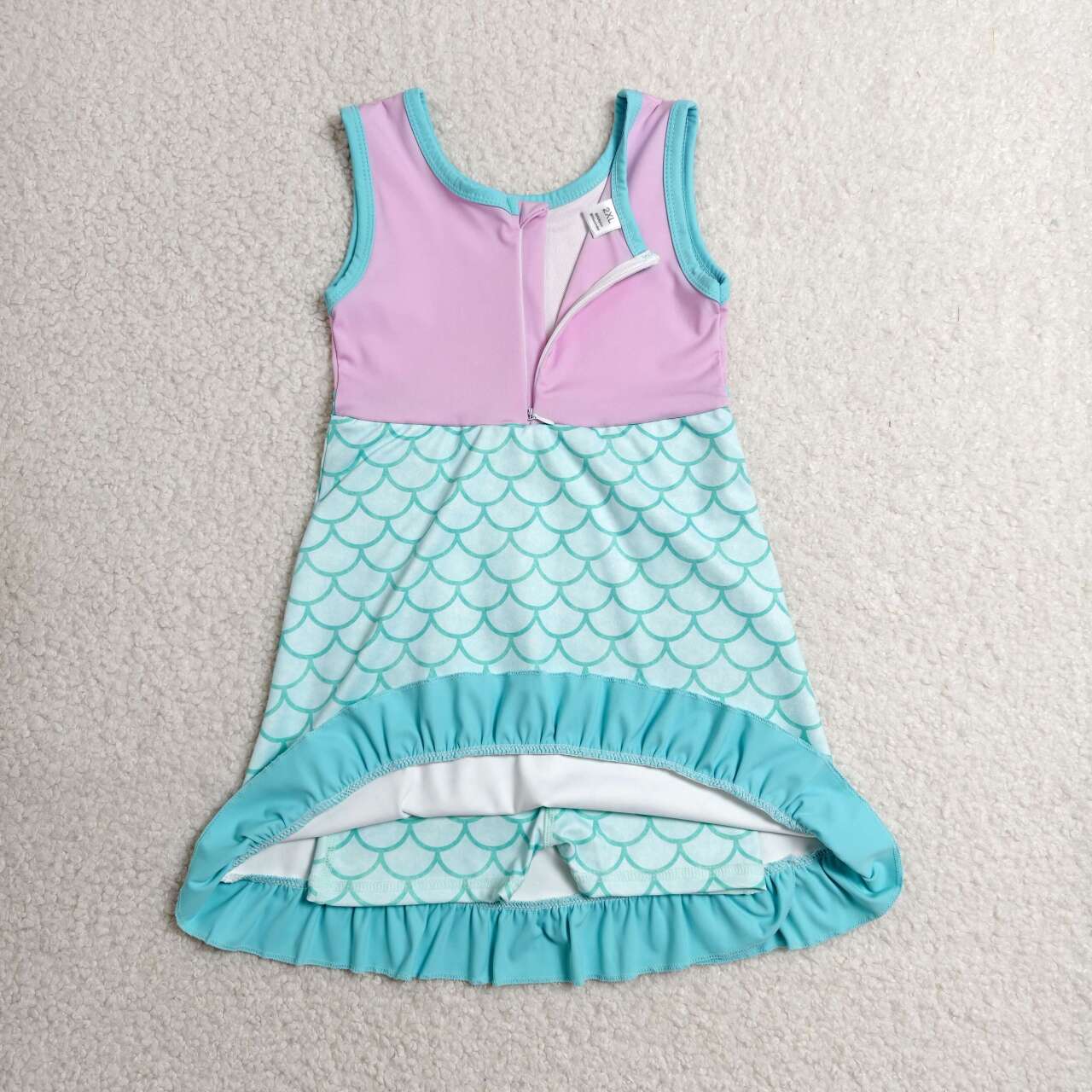 Mermaid color girls summer yoga dress