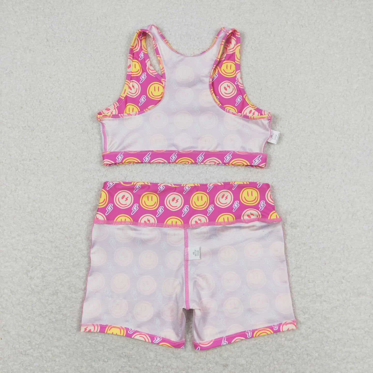 baby girls smlie face boutique yoga clothing set