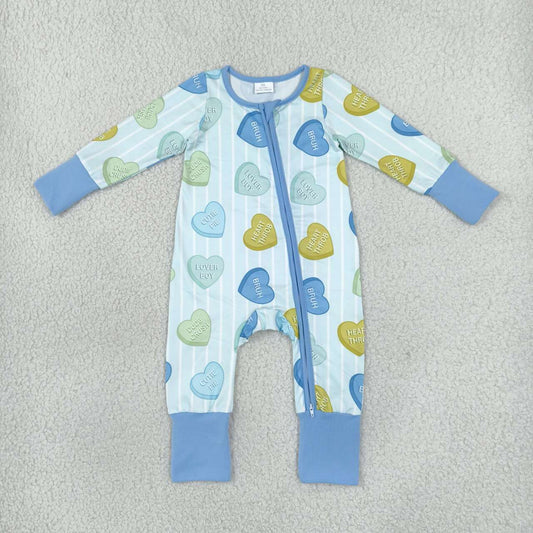 Valentines heart toddle baby boy long sleeve romper