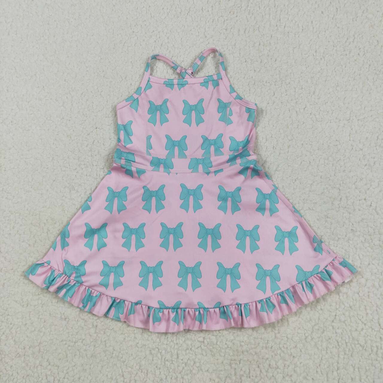 Baby girls bow design active wear athletic summer yoga skirt dress