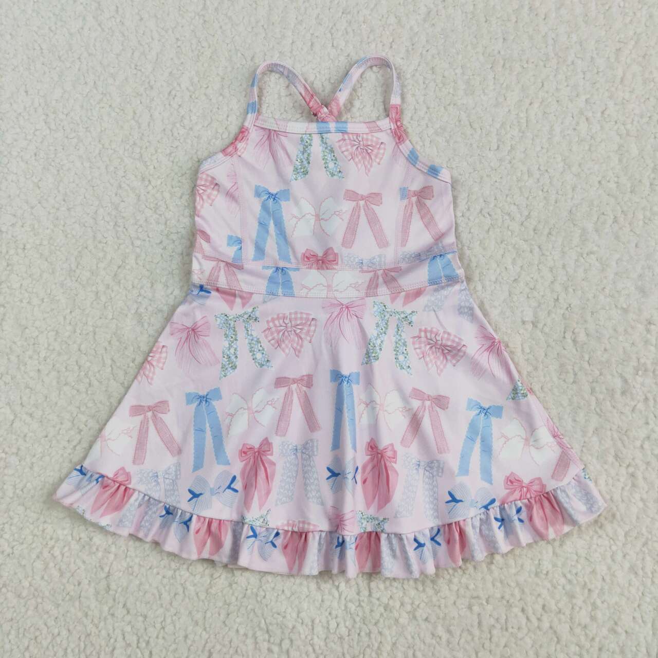 Baby girls bow design active wear athletic summer yoga skirt dress