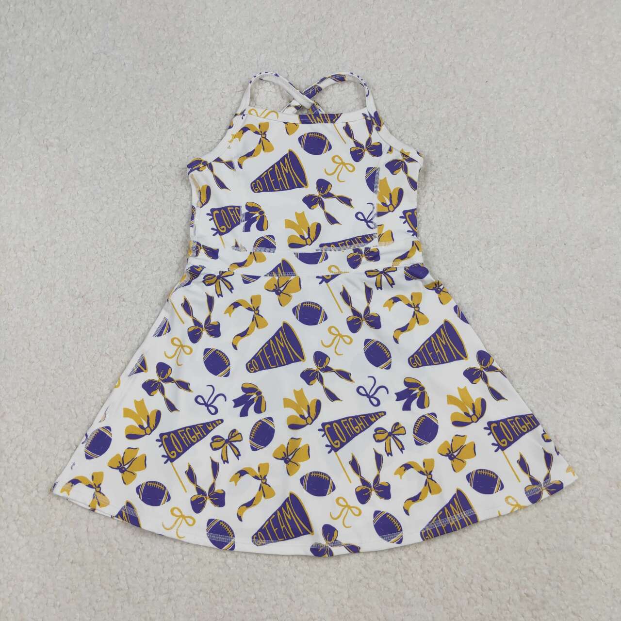 Baby girls custom team active wear athletic summer yoga dress