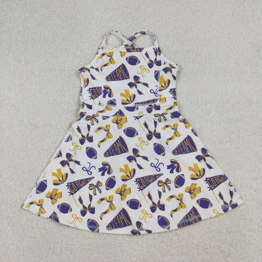 Baby girls custom team active wear athletic summer yoga dress