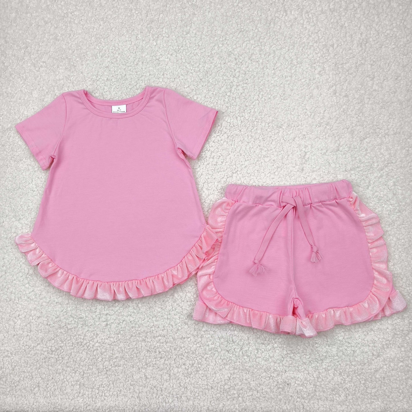 Toddle baby girl pink cotton summer outfit