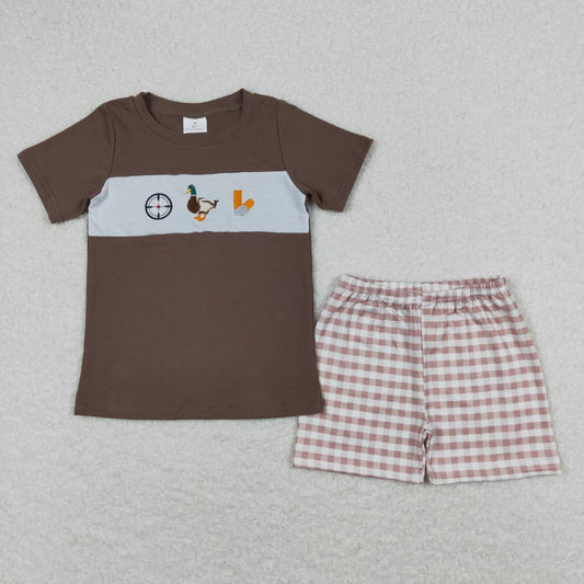 baby boy embroidery duck hunting outfit