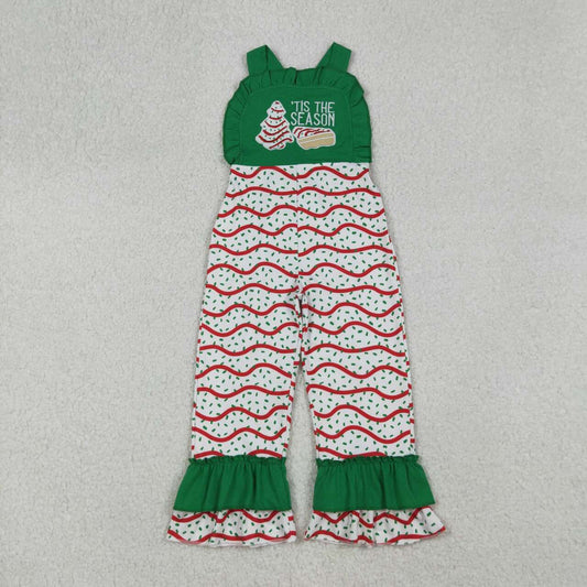 Embroidery Christmas tree cake fall winter  jumpsuit