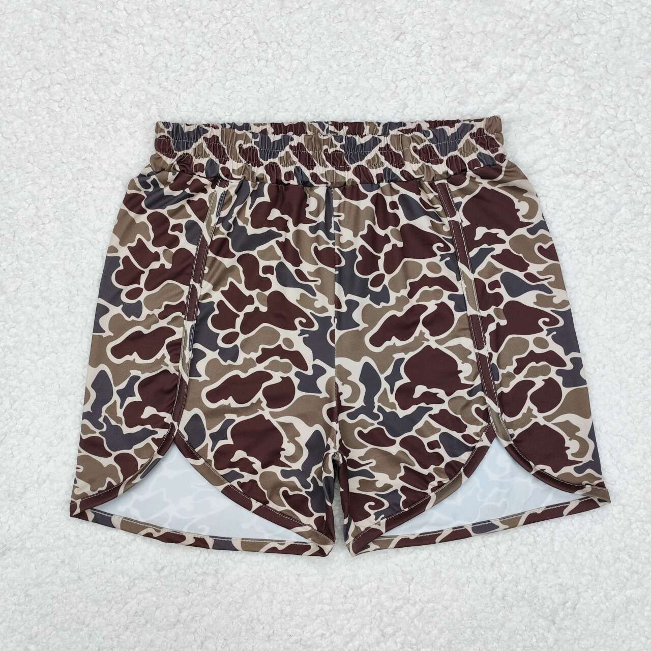 Adult women dark brown camo summer shorts