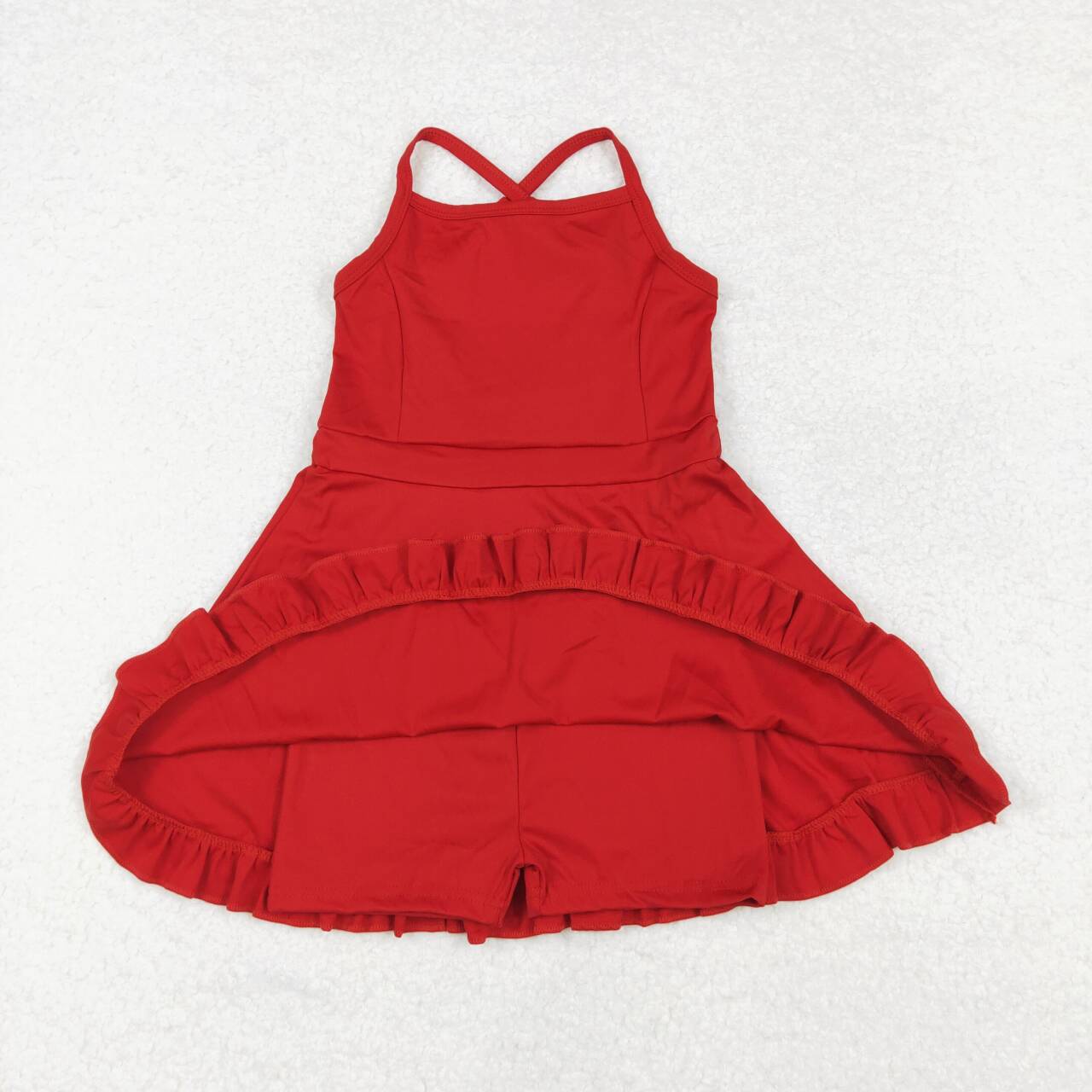 Best sister children baby girls red active wear athletic dress