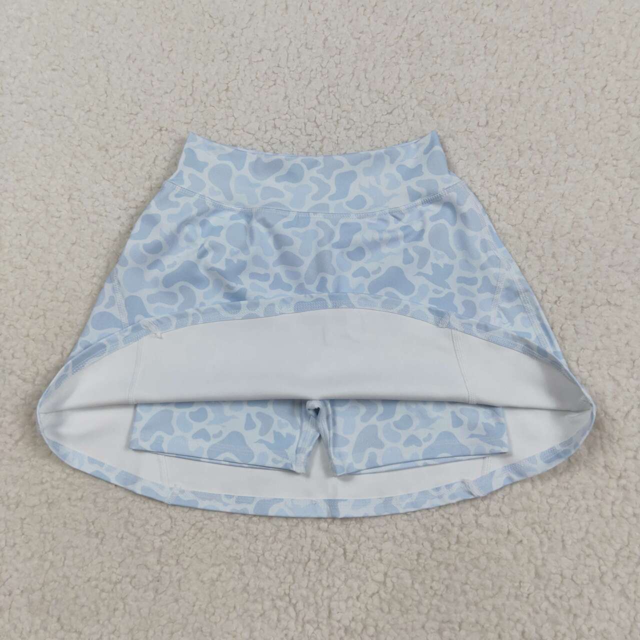 baby girl dog duck light grey camo summer yoga skort