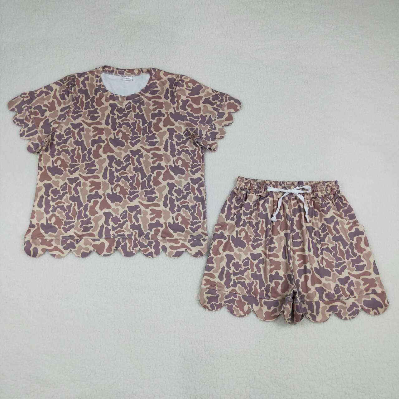 Adult Women dark grey camo summer outfit