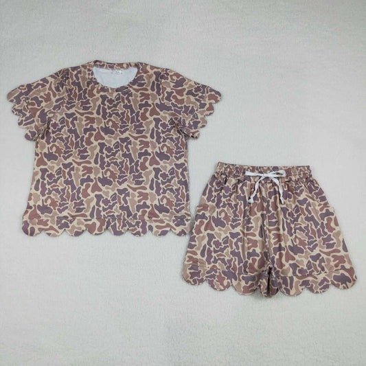 Adult Women dark grey camo summer outfit