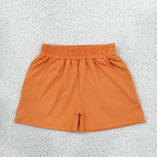Toddle baby girls orange color summer yoga shorts
