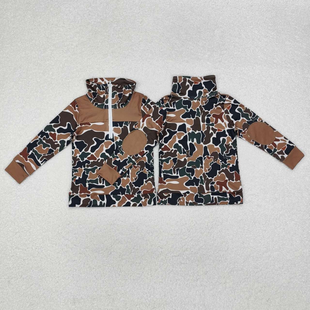 toddle baby boy long sleeve brown camo long sleeve zip pullover