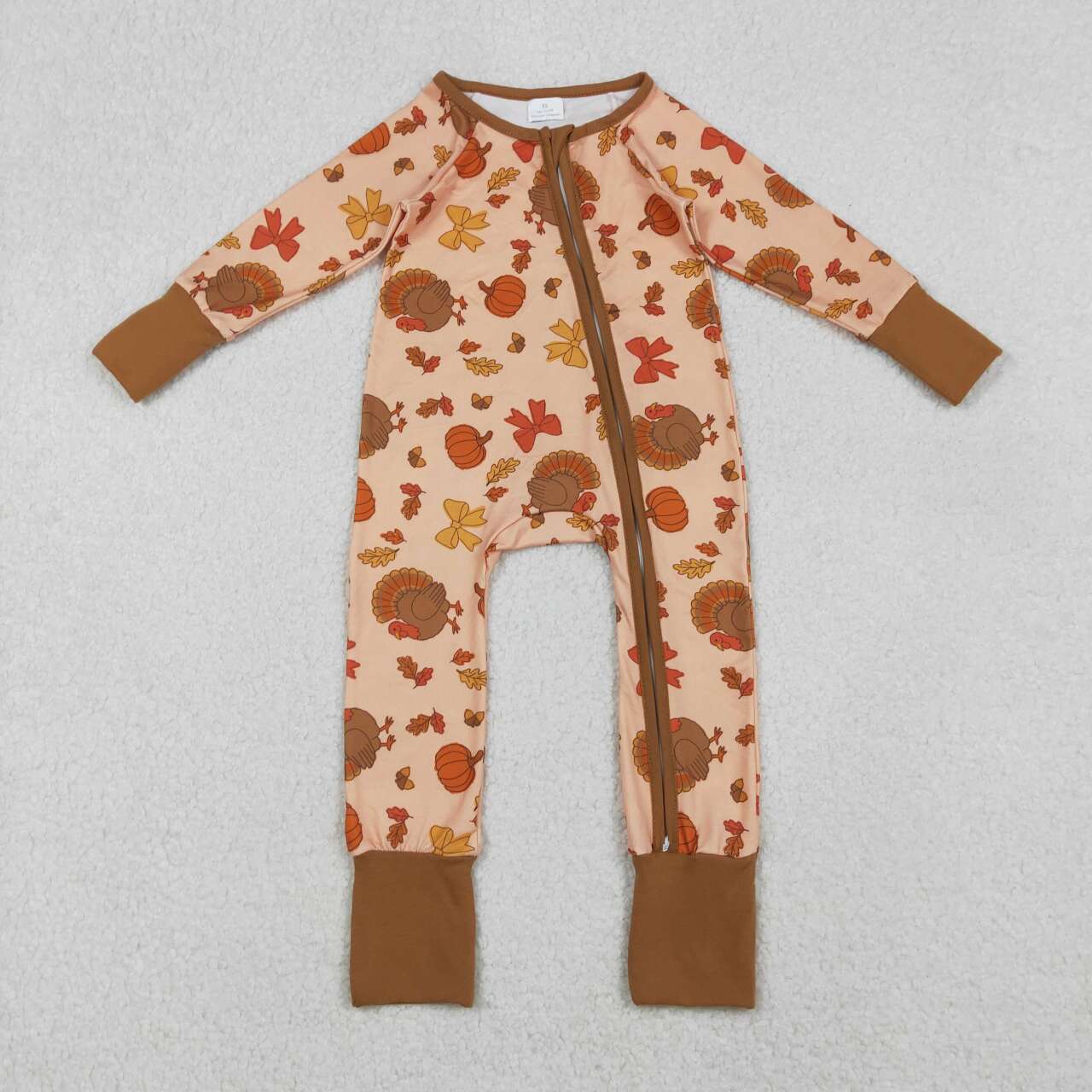 Thanksgiving turkey baby girl romper