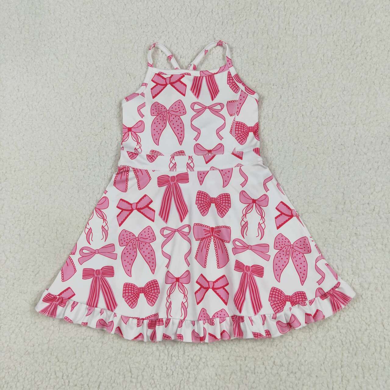 USA SHOP Baby girls  pink bow active wear athletic summer yoga skirt dress